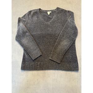 SHU SHU Women’s Long Sleeve V-neck Soft Knit Blouse size LG Blue